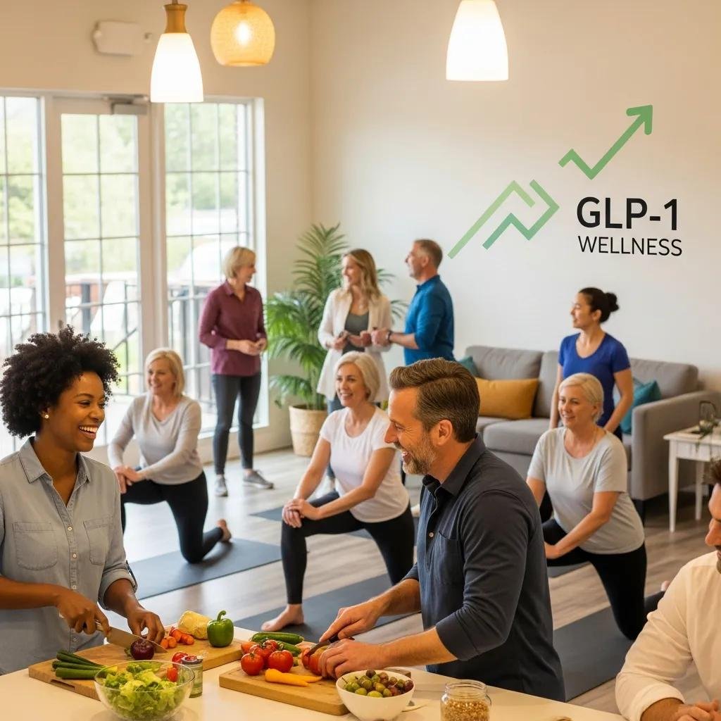 Diverse group of individuals enjoying healthy activities, representing the benefits of GLP-1 agonist weight loss treatments